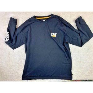 Cat Size XLT Mens T Shirt Long Sleeve Black Cotton Round Neck